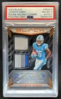 2023 Black Jahmyr Gibbs Rookie Materials Dual RC Patch Citrine Auto #/50 PSA 8 7