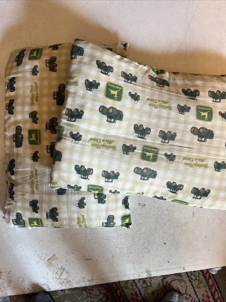 Handmade John Deere Tractor Pillow Set of 2 Standard Rustic Farm Decor SeamSplit - Image 4 of 4