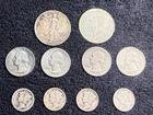 Lot 90% Silver US Coins Half dollars, Washington Qtrs & Mercury Dimes!! b