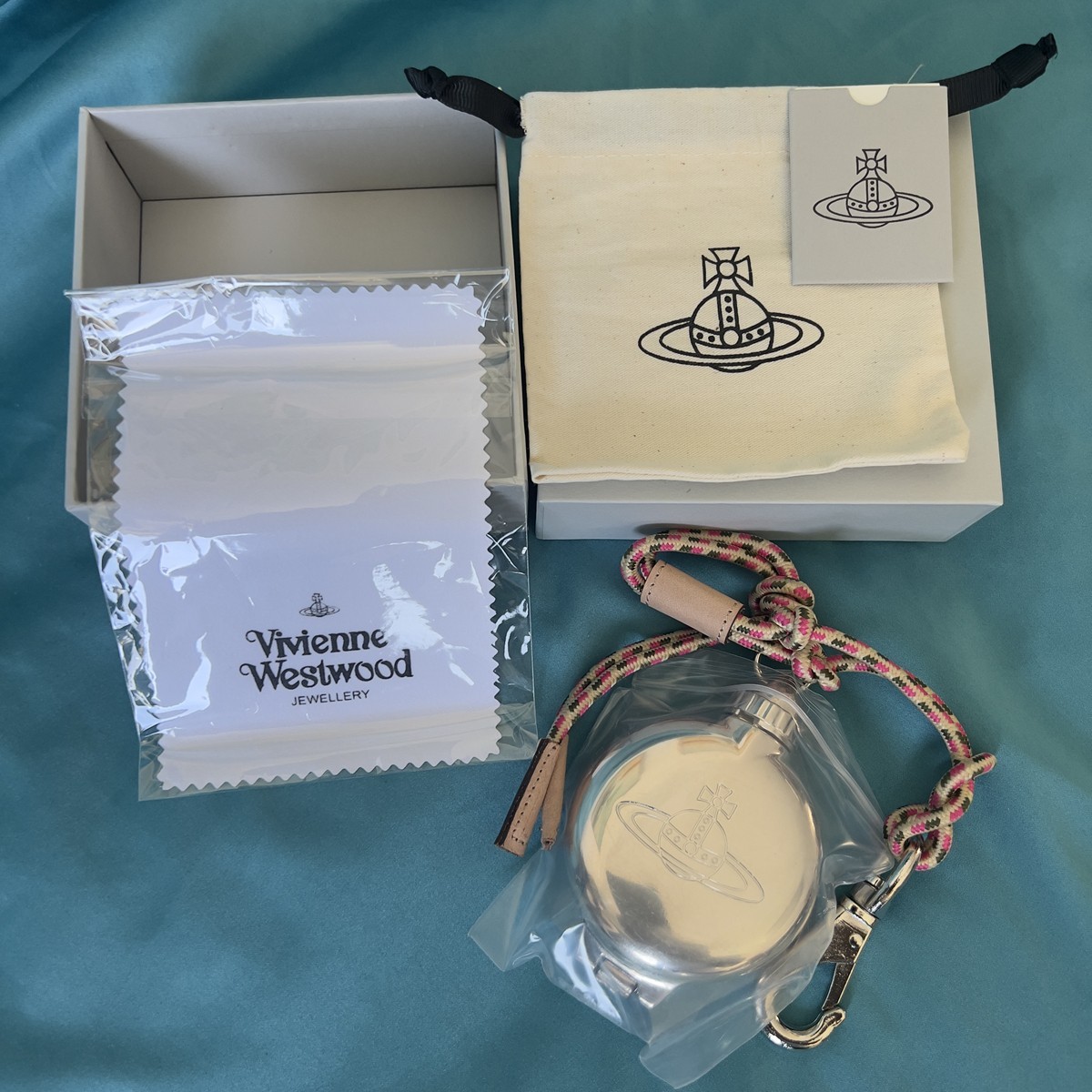 Vivienne Westwood Orb Portable Ashtray Keychain Silver Pocket
