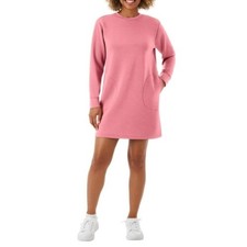WOMENS PINK SANDWASH LONG SLEEVE MINI DRESS
