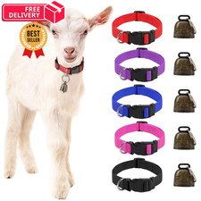 GINDOOR 5 Pack Classic Goat Collars with Bells, Large, Multi-colored