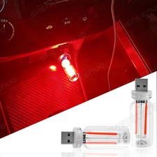 2PCS Car USB Night Light Touch Dimmable Mini Ambient Lamp Red for Vehicle  Home