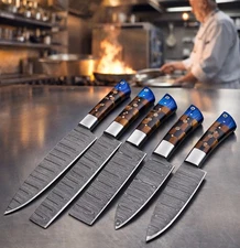 Custom Forged Handmade Chef Knife Set Damascus Steel Blade Full Tang Knives
