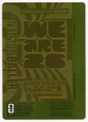 4 Harry Kane (England) Golden Baller Panini Adrenalyn XL World Cup