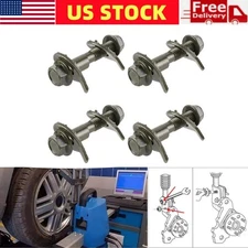 4Pcs 15mm Ajustable Cam Bolt Kit Car Four Wheel Alignment Camber Bolts Universal