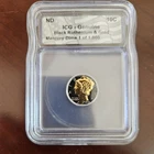 1943 ICG Certified Genuine Black Ruthenium & Gold Mercury Dime 1 of 1000