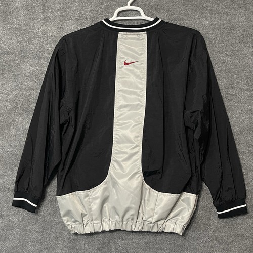 VTG 90's Nike Back Center Swoosh Lined Pullover Black Windbreaker Size Youth XL - Picture 3 of 8