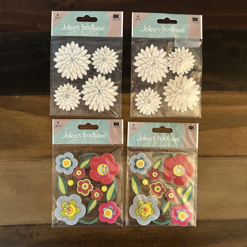 Lote de 9 paquetes de pegatinas florales dimensionales para álbumes de recortes Jolee’s Boutique Foto 2 de 4