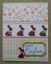 Stampin' Up! Card Kit HAPPY EASTER Chocolate Bunnies Bows Floral Plaid Rabbit