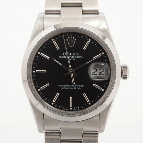 Rolex Oyster Perpetual Date 15000 SS SS AT black dial