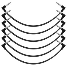 12 Inch Guitar Patch Cables 6 Pack, 1/4" Right Angle Guitar Effect Pedal Boar...