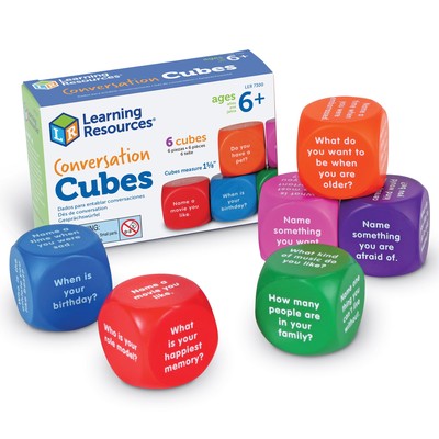 Learning Resources Conversation Cubes, Social Dice, Autism Therapy, Ice Breaker
