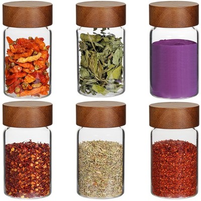 Glass Spice Jars Seasoning Containers Small Glass Jars with Lids Airtight Foo...