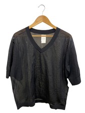CLANE SHEER VNECK KNIT TOPS 1 Nylon BLK Plain 16106-2152