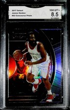 2017-18 Select Concourse Prizm #63 James Harden Houston Rockets Graded NM-MT+ GM