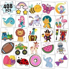 Partywind Kids Temporary Tattoos for Party Supplies Individually Wrapped Sh...