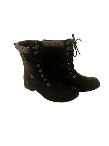 Rocket Dog Thunder Ankle Boots size 8.5 Knitted collar & buckles