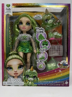 Rainbow High Jade Green with Slime Kit & Pet 11" Shimmer Posable Fashion Doll...