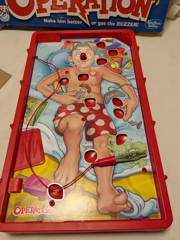 Hasbro OPERATION 2012, Nose Lights Working, Large Openings Easy Grab Incomplete  - Image 3 of 4