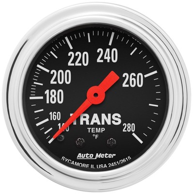 Autometer 2451 Traditional Chrome Mechanical Transmission Temp Gauge 2 1/16'' Dia