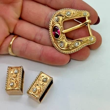 Hollands San Angelo 14K Ruby & Diamonds #906 Ranger Buckle set