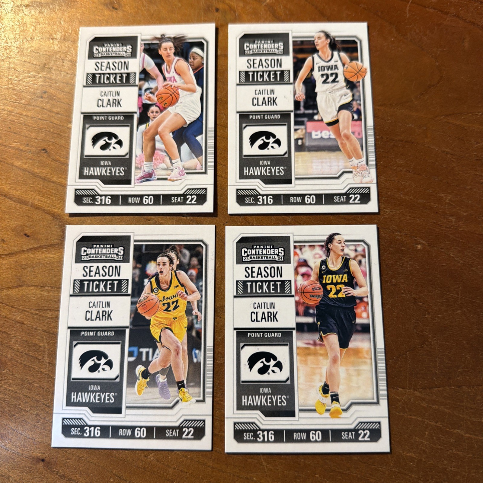 2024 Panini Caitlin Clark Collection #CC1-4 Caitlin Clark College Contenders SET