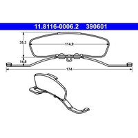 Feder Bremssattel ATE 11.8116-0006.2 (20 Stk.) FüR Seat Audi Leon A4 B6 A3