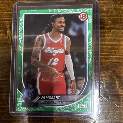 Topps 2025-26 Bowman Ja Morant Memphis Grizzlies #136 Parallel Serial Numbered