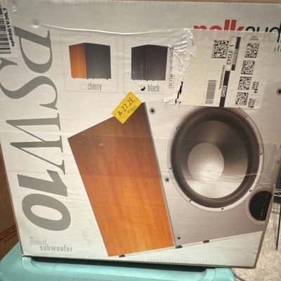 Polk Audio PSW10 110V Wired Powered Subwoofer Black Composite Wood Rectangular