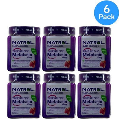Natrol Time Release Melatonin 10mg Strawberry 55 Gummies 6 Pack New
