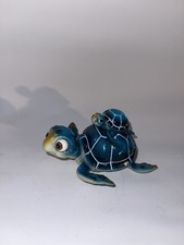 Blue Turtle Figure With Baby Turtle on Back 6" Long
