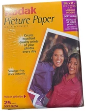 New Sealed Kodak Picture Photo Paper 8 1/2" x 11" Soft Gloss 25 Printer Sheets
