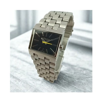 Nixon GOLDEN THE TICKET 5K Black Square Silver Watch From Japan
