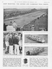 ROWING The Oxford & Cambridge Trial Eights - Vintage Print 1932