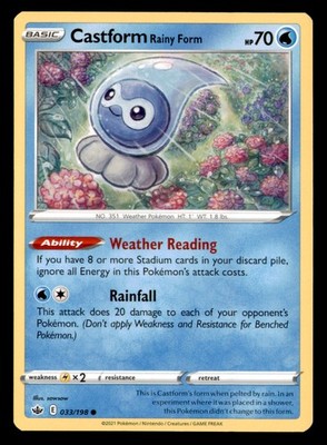 Castform Rainy Form 033/198 Common Chilling Reign Pokemon Near Mint