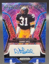 💥2025 Panini Prizm Black Prizmatrix Donnie Shell Blue Shimmer Auto/15 Steelers 