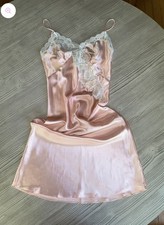 Victoria's Secret Rare Vintage Gold Label Icy Pink Nightgown Lace Size P