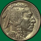 1937-D Buffalo Nickel Uncirculated UNC Coin #36993
