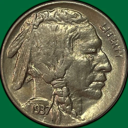 1937-D Buffalo Nickel Uncirculated UNC Coin #36993