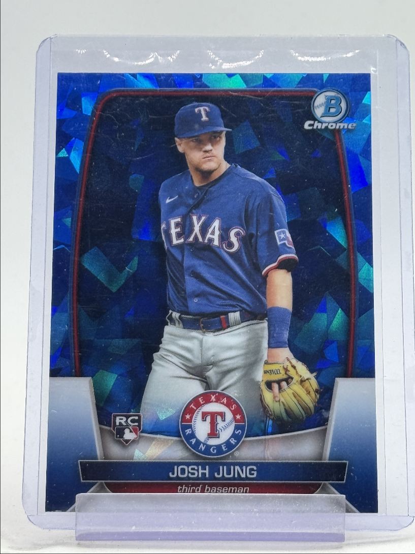 JOSH JUNG 2023 BOWMAN CHROME SAPPHIRE ROOKIE RANGERS #21 RC Q3615