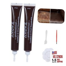 Leather Repair Kit for Furniture, Sofa, Jacket, Car Interior. 50ml Dark Brown