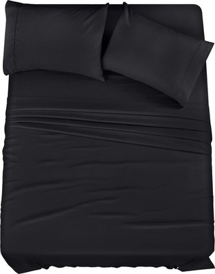Utopia Bedding 4-teiliges Bettwäsche-Set California King Schwarz Mikrofaser OVP