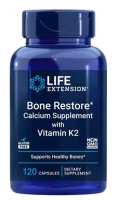 Life Extension Bone Restore Vitamin K2 Kalzium 300mg 120 caps 240 Tabletten