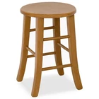 Sgabello 47cm Wooden Walnut Light Seat Round with Curved Legs, Interior