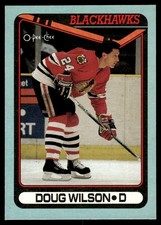 1990-91 O-Pee-Chee VTG OPC Box Bottoms Doug Wilson Chicago Blackhawks #N