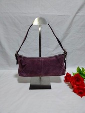 Coach 8A73 Shoulder Bag Suede Purple Handbag ...