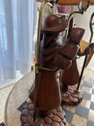 Vintage Hand Carved Wood Paul Revere Colonial Lamp Decor Minuteman Pair American — photo 7