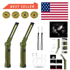 2 Pack Rechargeable LED Work Light with 360° Rotation & 5 Bright Modes - Idea...