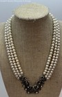 Vintage Silver Tone Multi Strand Intricate Faux Pearl Necklace 53.1g — photo 1